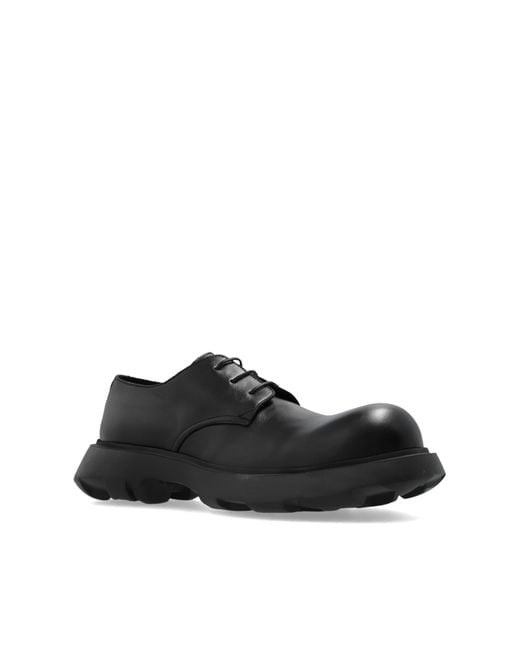 Acne Black Leather Shoes With Logo for men