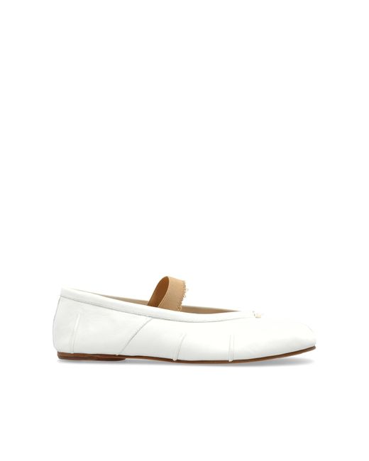Maison Margiela White Ballet Flats With Tabi Toe