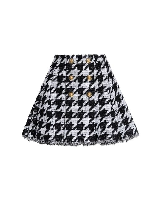 Balmain Black Skirt With Houndstooth Pattern