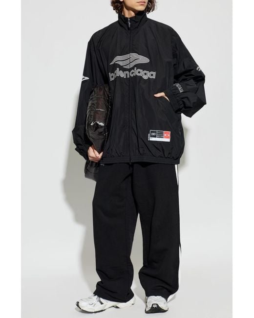 Balenciaga Black Jacket With Stand-Up Collar for men