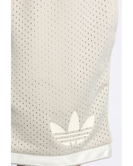 Adidas Originals White Shorts With Logo, for men