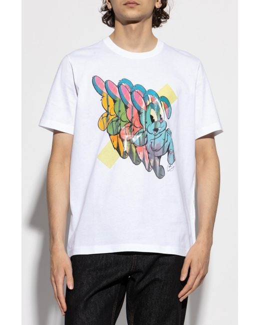 Paul Smith White Ps Paul Smith T-Shirt With Colorful Print for men