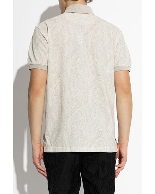 Etro White Polo With Logo Patch for men