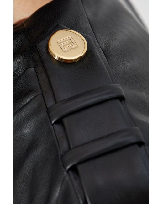 Balmain Black Imitation Leather Top