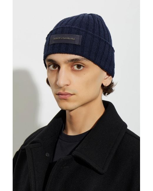 Dolce & Gabbana Blue Cap With Logo Patch for men