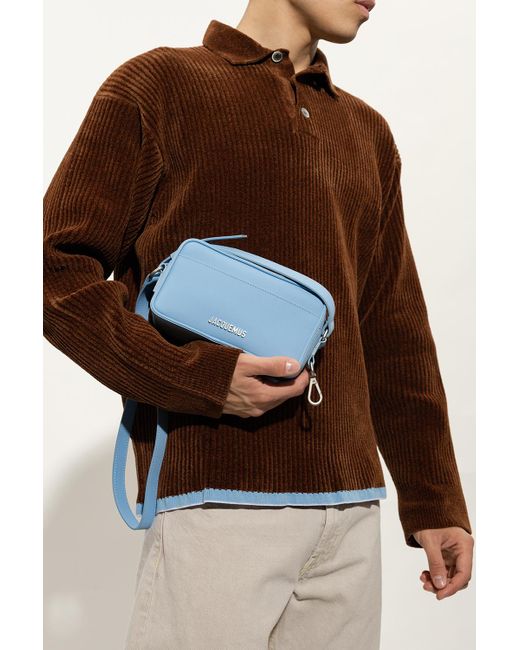 Jacquemus Leather 'le Shoulder Bag in Light Blue (Blue) for Men