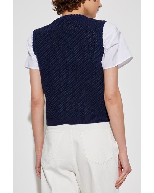 Rag & Bone Blue Vest With Pockets