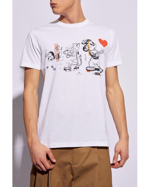 PS by Paul Smith White Ps Paul Smith Printed T-Shirt T-Shirt for men
