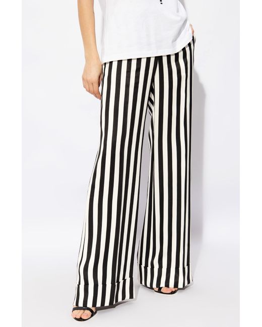 Moschino White Striped Trousers