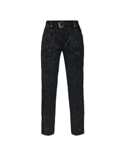 Versace Jeans Couture Black Trousers With 'Barocco' Motif