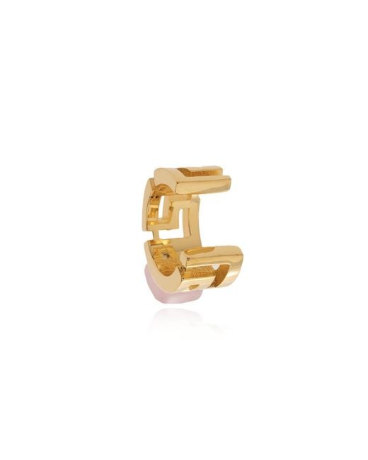 Versace Black Ear Cuff With Stone
