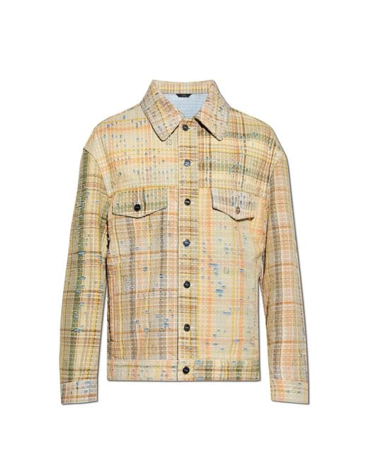 Fendi Natural Jacket With Distressed Effect for men