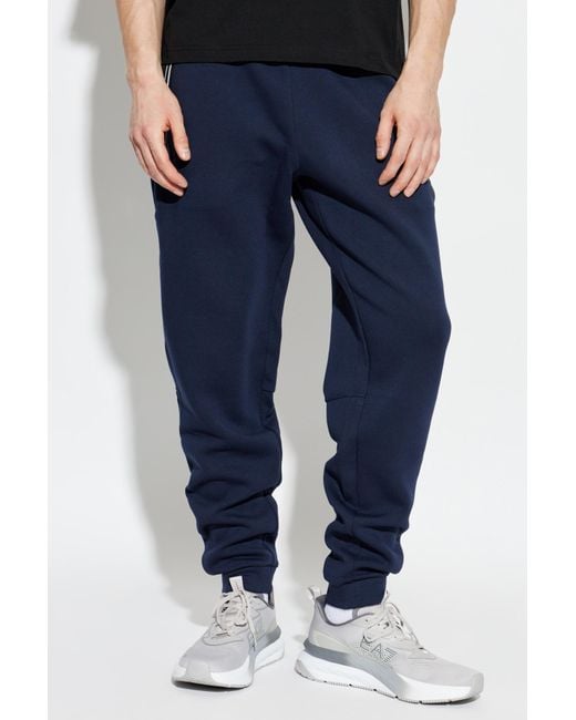 EA7 Blue Sweatpants With Logo Patch for men
