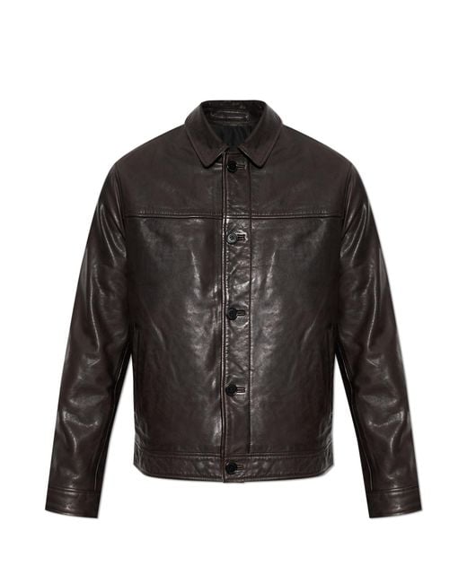 AllSaints Black 'Nates' Leather Jacket for men
