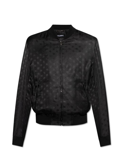 Dolce & Gabbana Black Silk Bomber Jacket for men