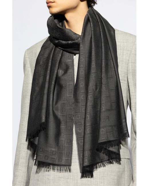 Ferragamo Black Scarf With Monogram for men
