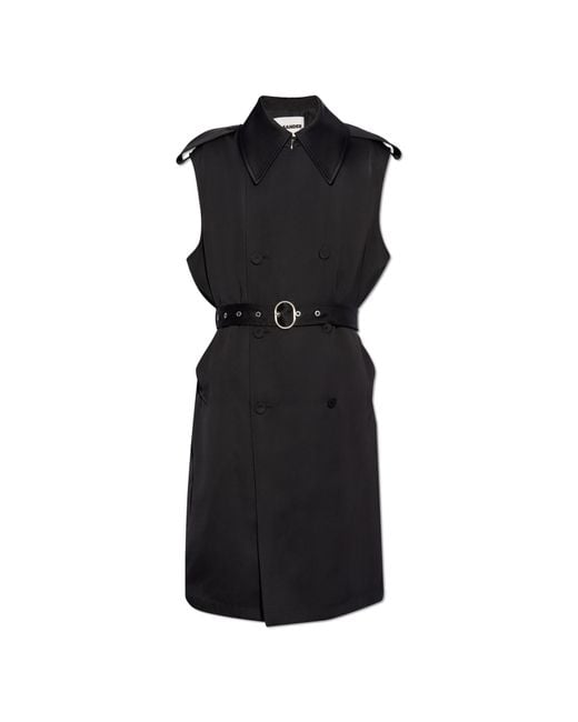 Jil Sander Black Long Vest for men