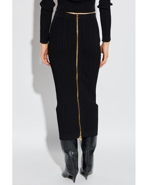 Balmain Black Skirt With Buttons