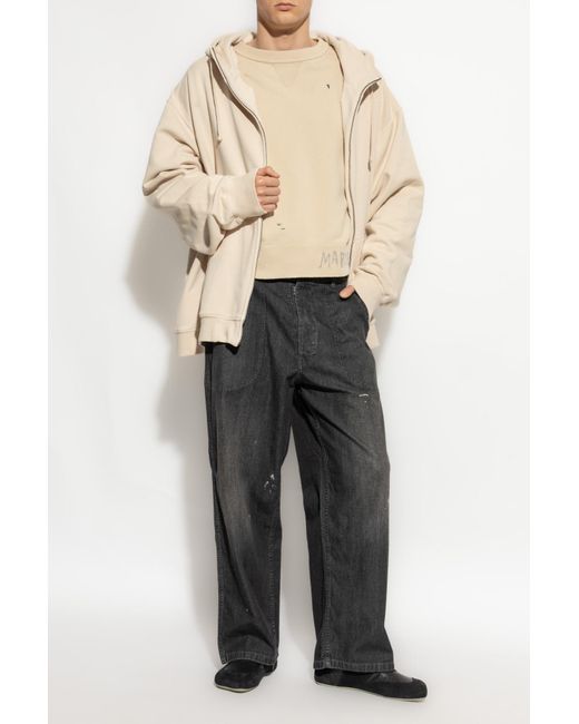 Maison Margiela Natural Sweatshirt With Paint Splatter Effect for men