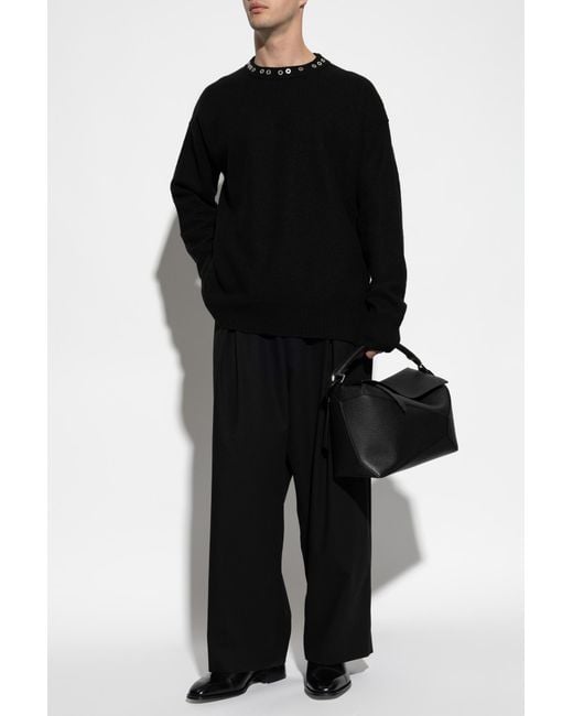 Jil Sander Black Wool Sweater for men