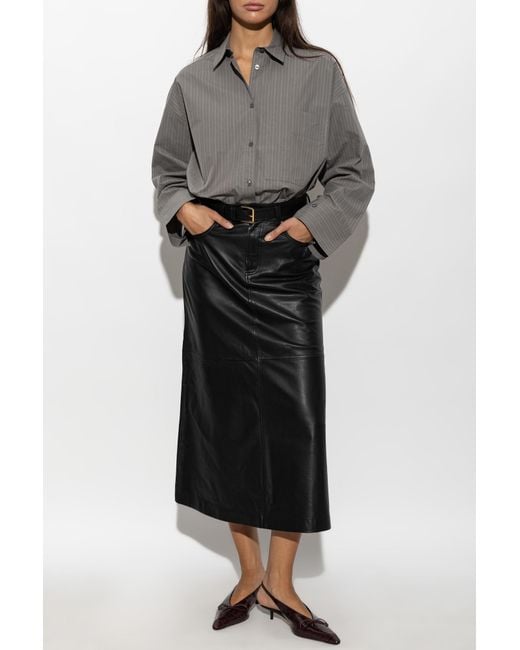 By Malene Birger Gray Cotton 'Derris' Striped Shirt