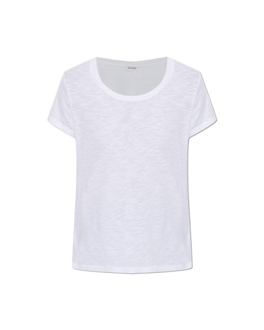 American Vintage White T-Shirt With A Crew Neck