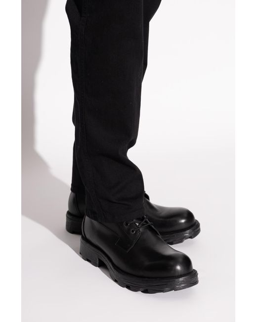 DIESEL Black Leather Boots 'D-Hammer' for men