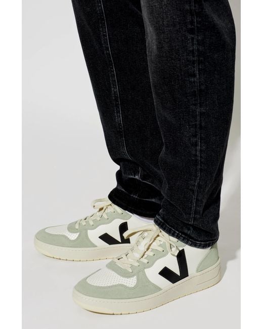 Veja Green "V-10 Prime Leather" Sports Shoes for men