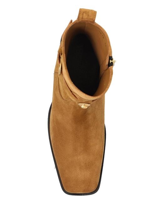 Versace Brown Suede Ankle Boots for men