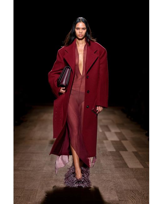 Ferragamo Red Wool Coat