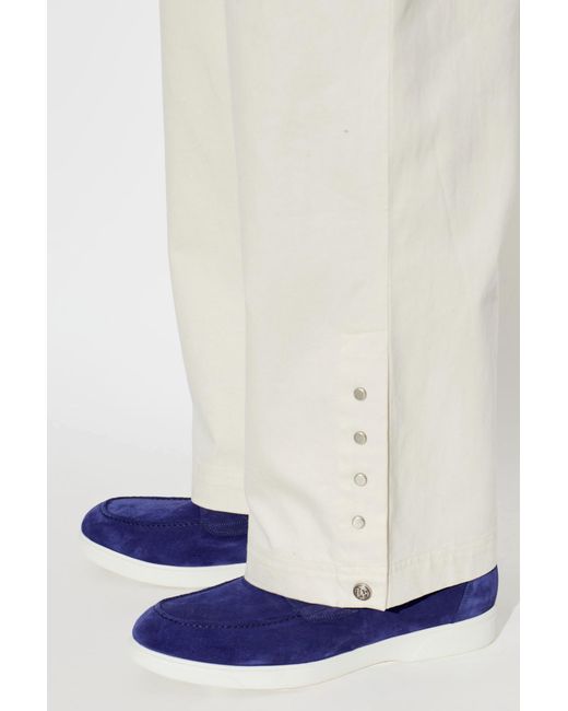 Kiton Blue Suede Shoes for men
