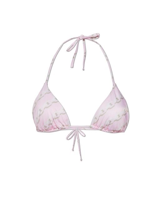 Versace Pink Swimsuit Top With Treasure Print