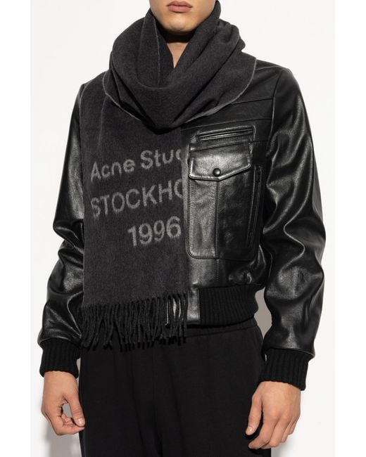 Acne Black Wool Scarf