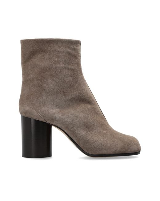 Maison Margiela Brown Suede Heeled Ankle Boots With 'Tabi' Cut-Out