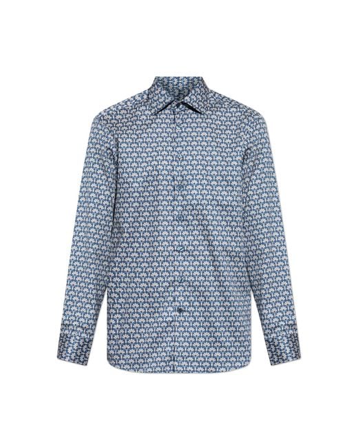 Etro Blue Patterned Shirt for men
