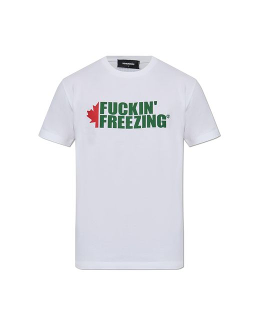 DSquared² Gray T-Shirt With Logo for men