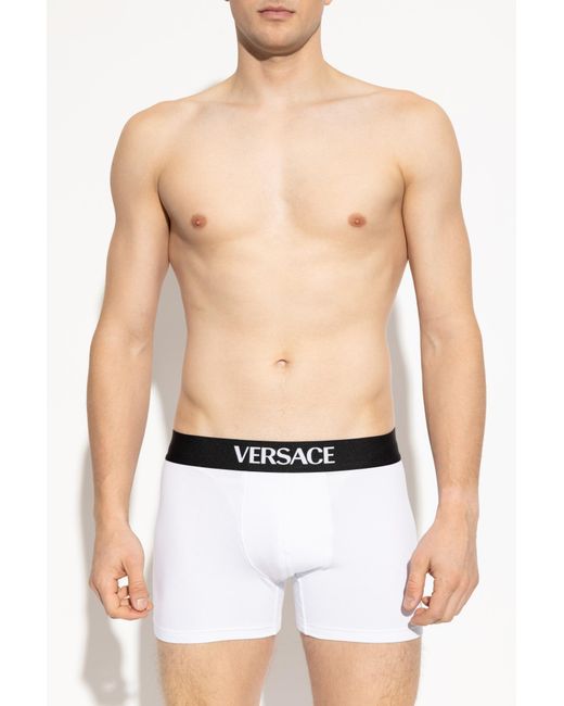 Versace White Three-Pack Of Boxers With Logo for men