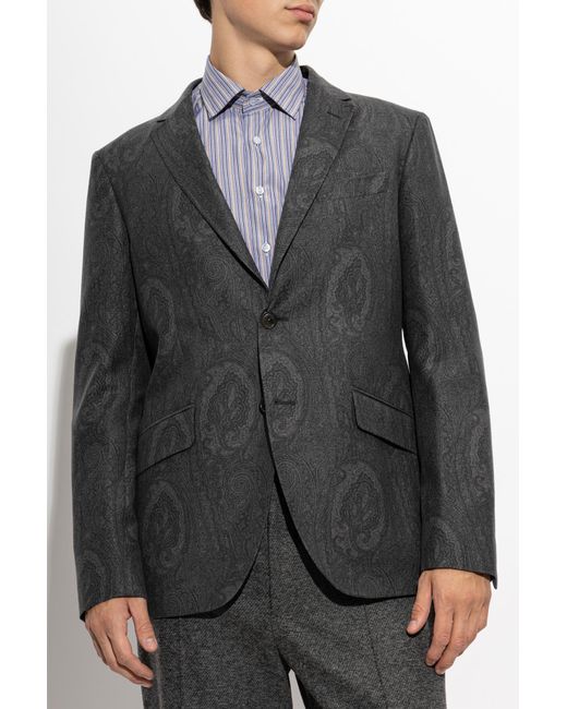 Etro Black Wool Blazer for men