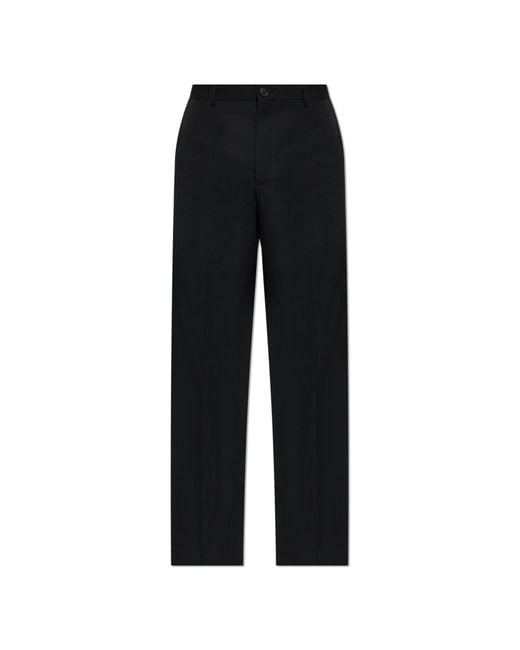 Balenciaga Black Straight-Leg Wool Trousers for men