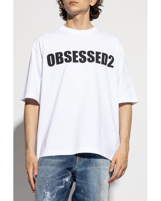 DSquared² Blue T-Shirt With Logo for men