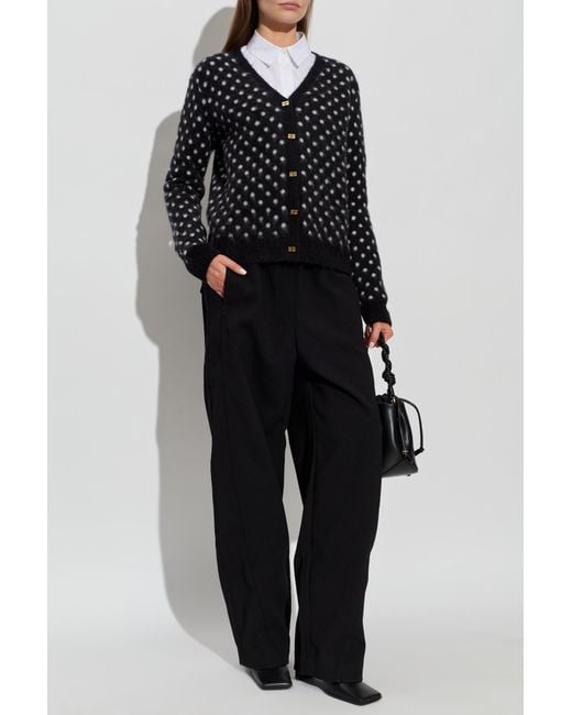 Ganni Black Polka Dot Patterned Cardigan