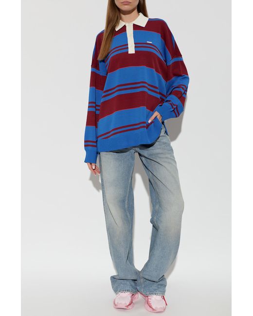 P.E Nation Blue "Strata" Long Sleeve Polo