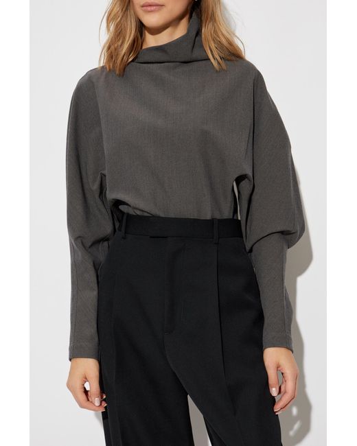 Bottega Veneta Gray Top With Asymmetrical Neckline