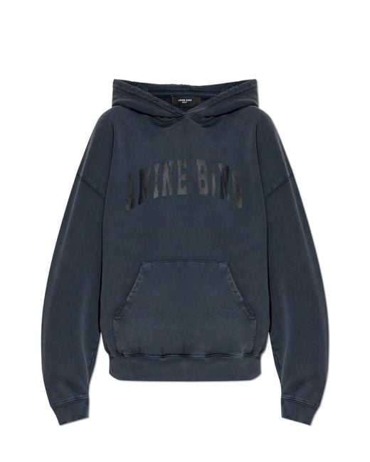 Anine Bing Blue Sweatshirt With Harvey Logo