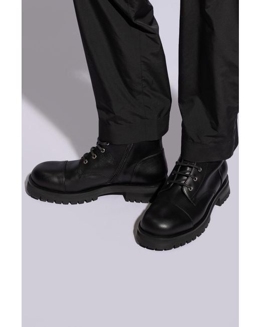 Balmain Black ‘Charlie’ Leather Boots for men
