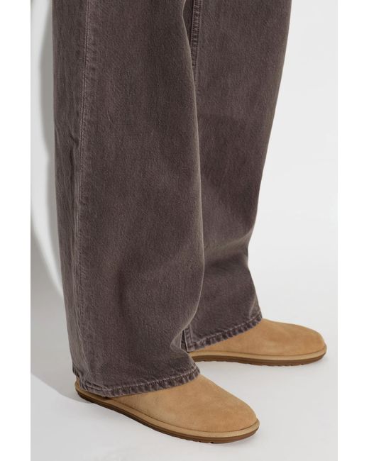 Ugg Brown Suede Ankle Boots 'Classic Mini Deconstructed'
