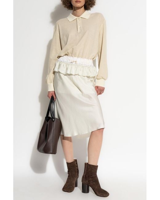 Maison Margiela White Dress Made Of Combined Materials