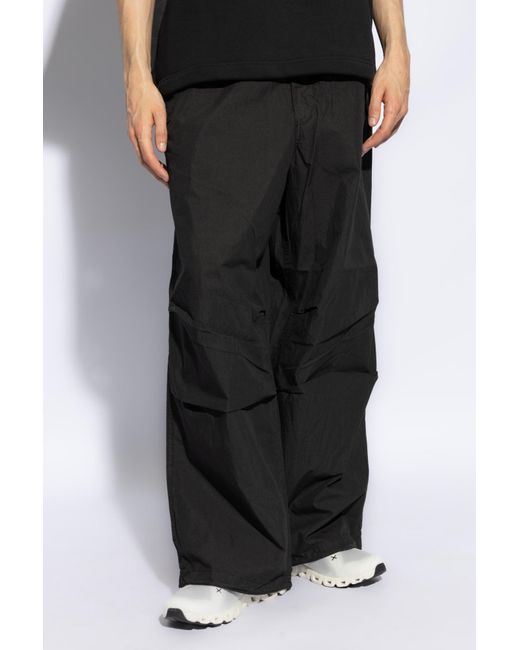 Emporio Armani Black Wide-Leg Trousers for men