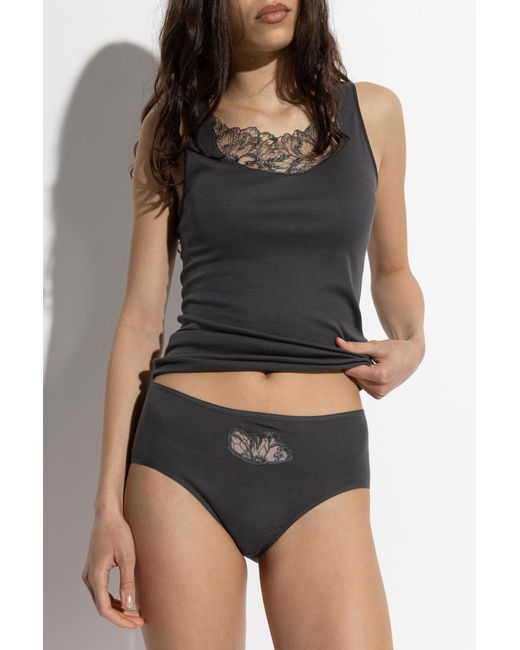 Hanro Black Cotton Briefs