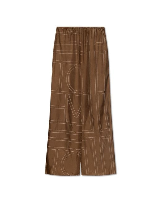 Totême  Brown Silk Trousers